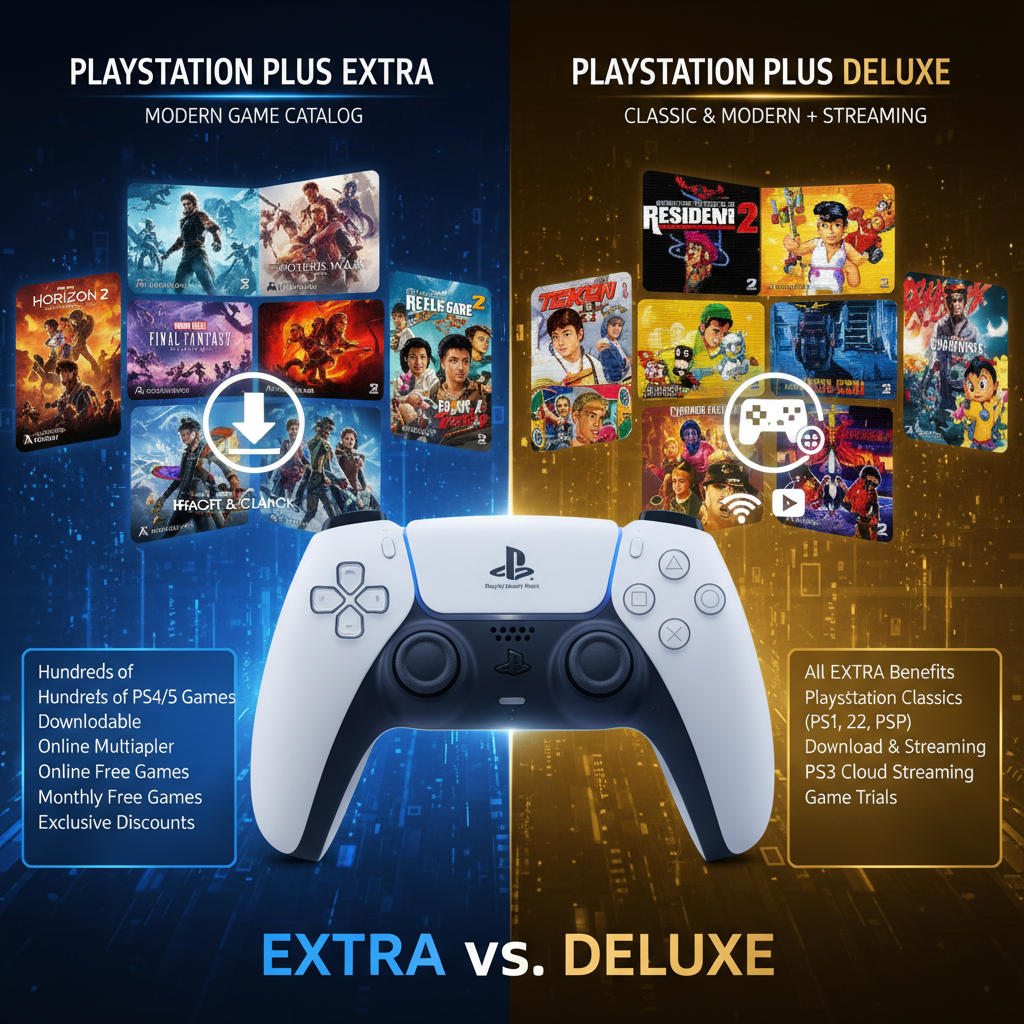 PS Plus Extra ou Deluxe: qual a melhor escolha em 2026?