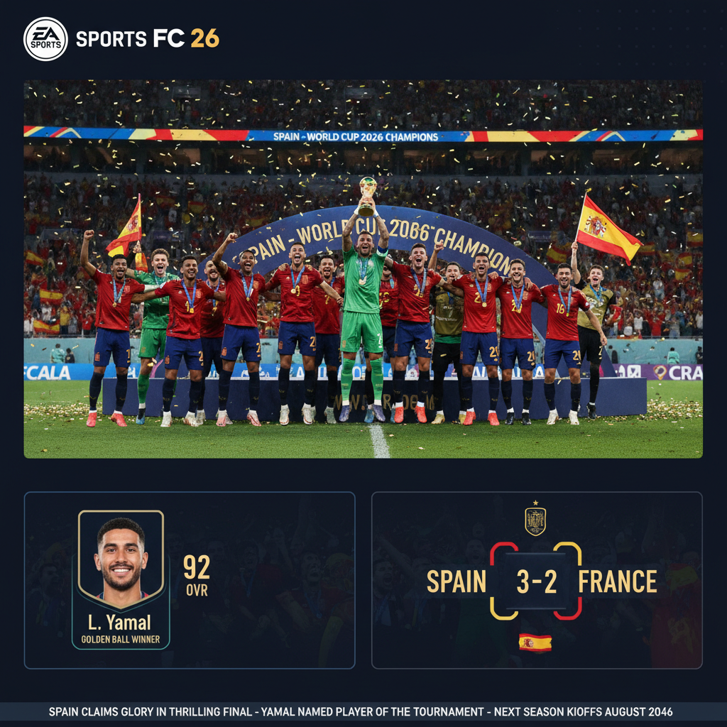 EA Sports FC Acerta Novamente: Espanha Campeã da Copa do Mundo 2026