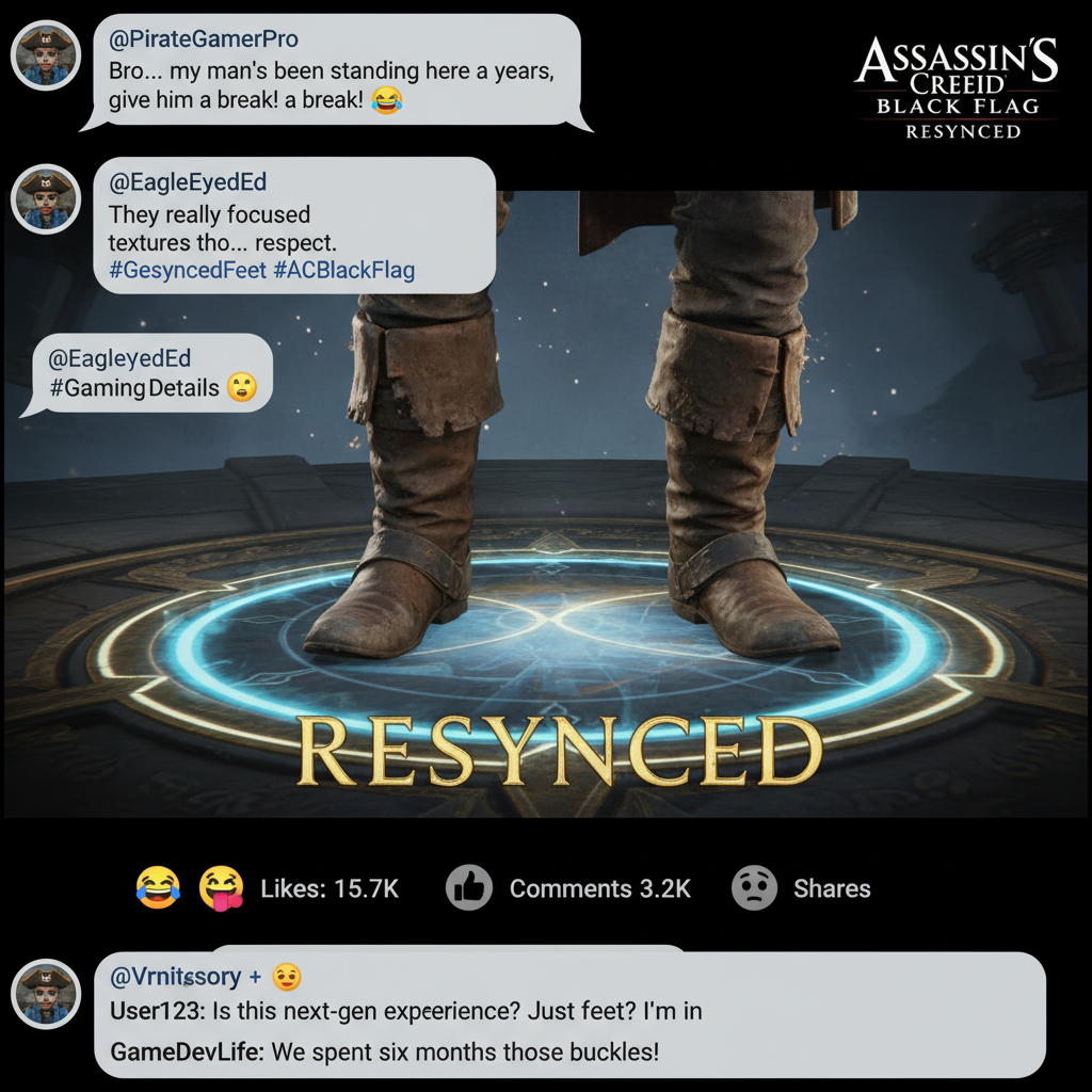 Comunidade de Assassin's Creed Black Flag Resynced Viraliza com Fotos de Pés