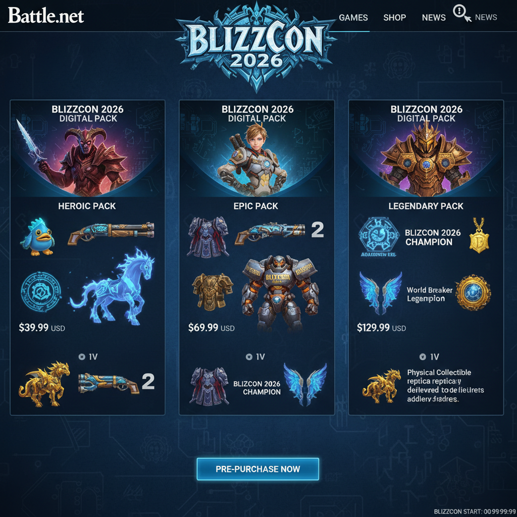 BlizzCon 2026: Pacotes Digitais já disponíveis na Battle.net