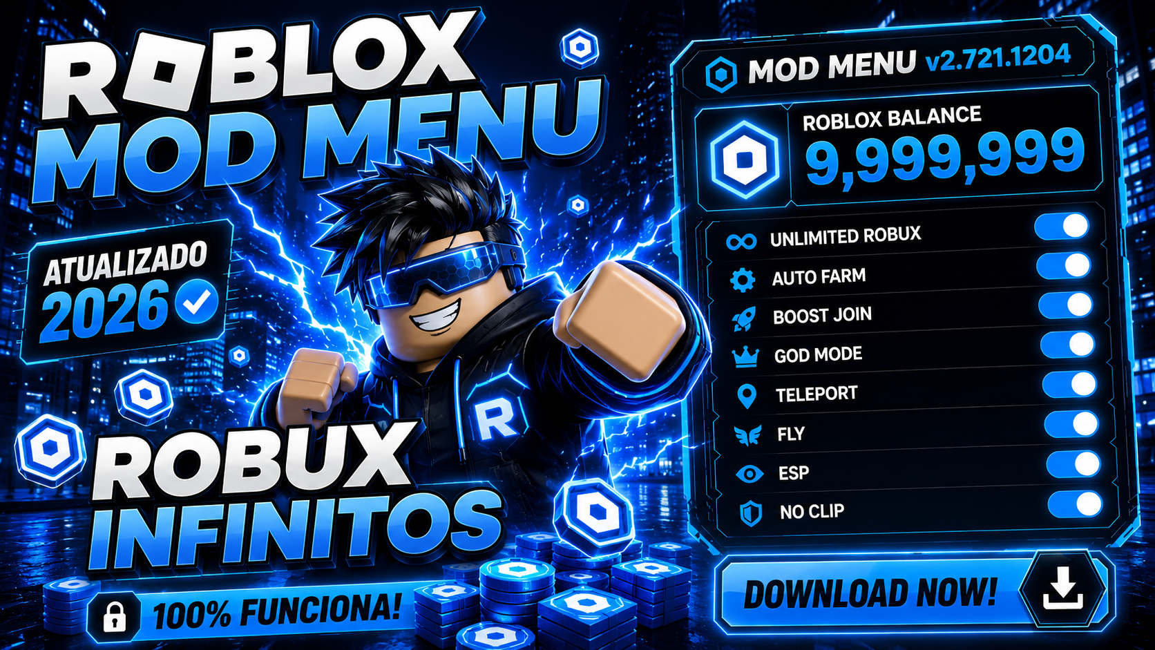 Roblox: MOD MENU ROBUX INFINITOS ATUALIZADO 2026